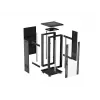 Lanberg Rack armario de pie 19 pulgadas 18U 600x600 Negro con puerta de cristal (Flat Pack)