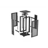 Lanberg Rack armario de pie 19 pulgadas 18U 600x600 Negro con puerta perforada (Flat Pack)