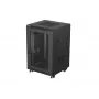 Lanberg Rack armario de pie 19 pulgadas 18U 600x600 Negro con puerta perforada (Flat Pack)