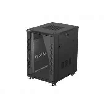 LANBERG Rack armario servidor de pie 18U 19 pulgadas 600x800mm Negro con puerta de cristal templado (Flat Pack)