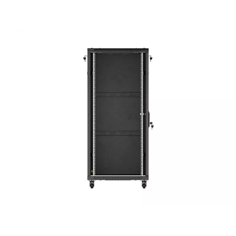 LANBERG Rack armario servidor de pie 19 pulgadas 27U 600x1000 mm Negro puerta de cristal templado (Flat Pack)