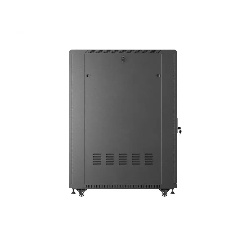 LANBERG Rack armario de pie 19 pulgadas 27U 600x1000mm Negro con puerta perforada (Flat Pack)