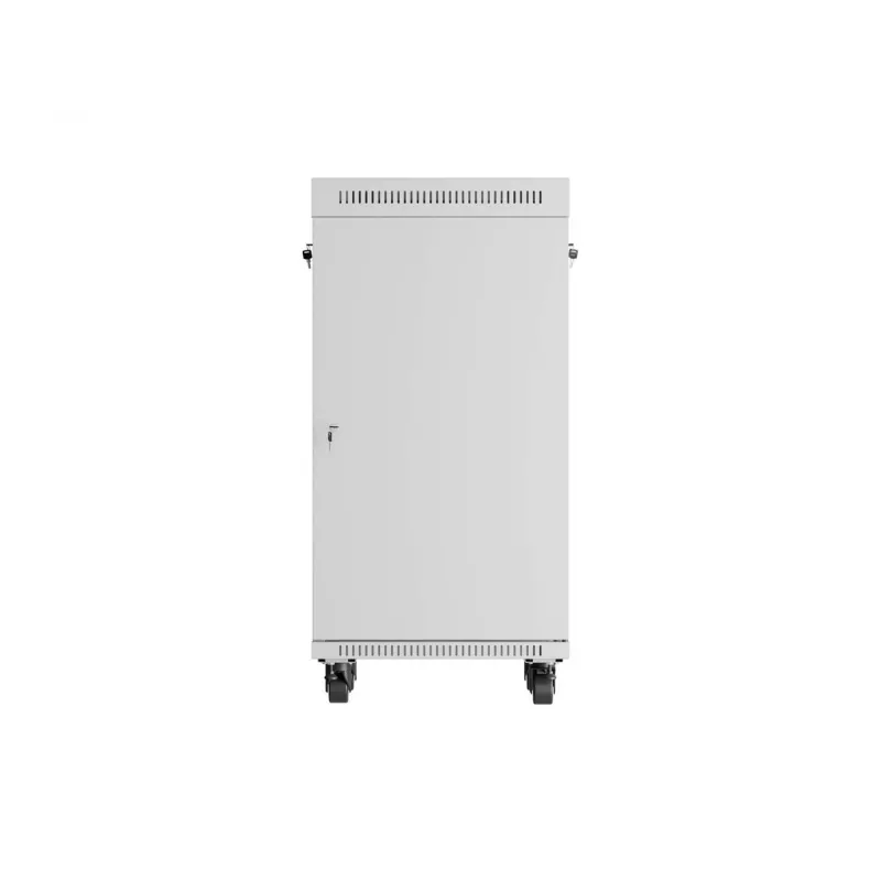 LANBERG Carcasa de pie 19 pulgadas 22U 600x600 mm Gris con puerta de cristal templado y pantalla LCD (Flat Pack)