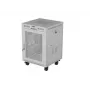 Lanberg Armario de pie 19 pulgadas 15U 600x800 Gris con puerta perforada y LCD (Flat Pack)