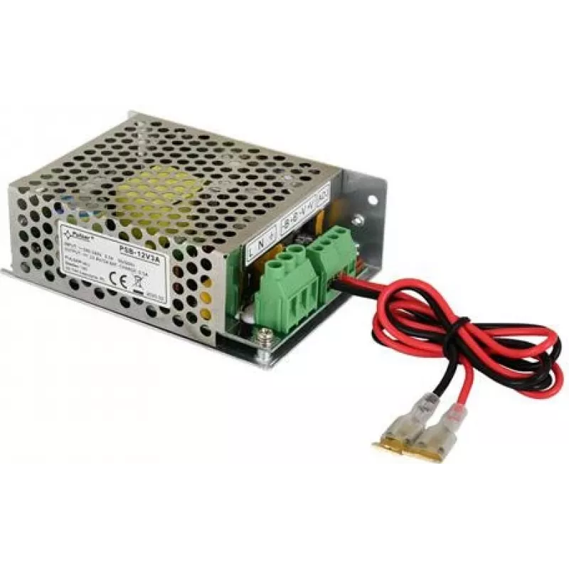 Pulsar PSB-12V3A fuente de alimentación con respaldo 13,8V/3A, empotrable, entrada 170-260V AC, salida 12-15V DC ajustable, para baterías de plomo 12V 7-40Ah