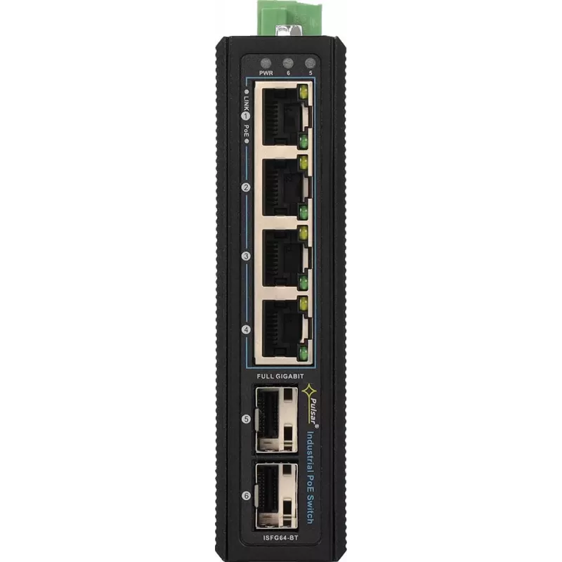 PULSAR ISFG64-BT switch industrial (4x PoE, 2x SFP)