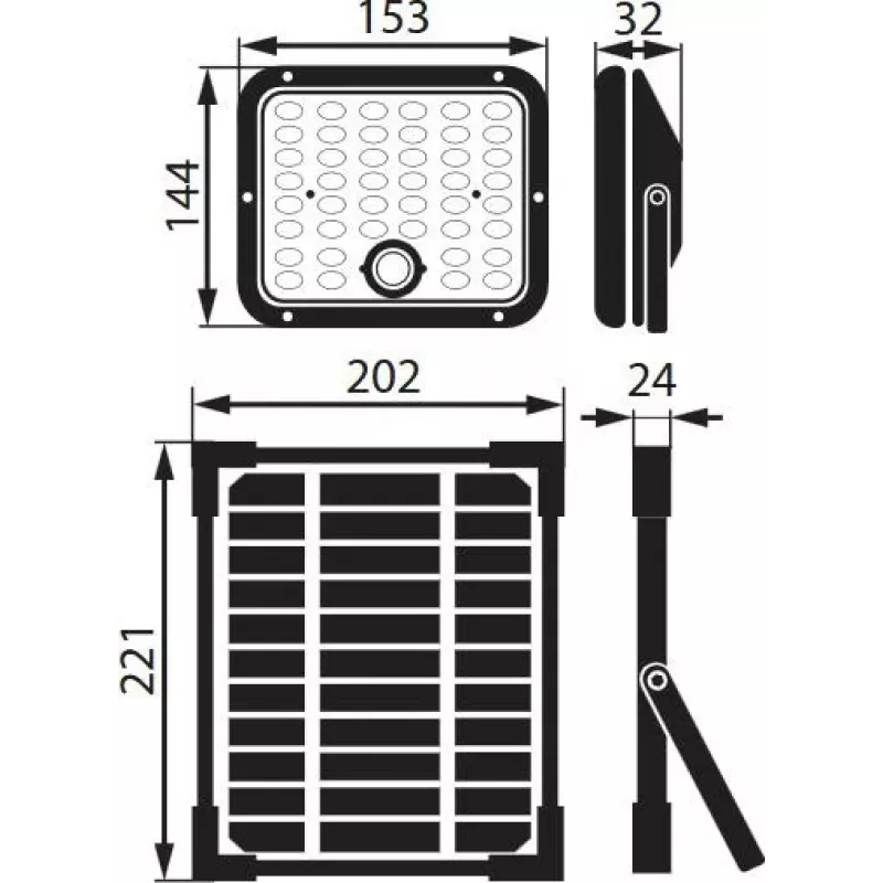 BEMKO SOLPAR proyector LED solar 10W 1500lm 3000/4000K IP65 negro con sensor PIR