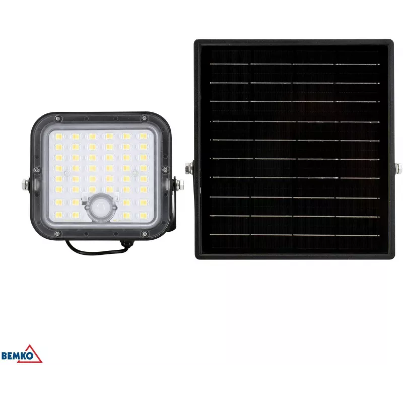 BEMKO SOLPAR proyector LED solar 10W 1500lm 3000/4000K IP65 negro con sensor PIR