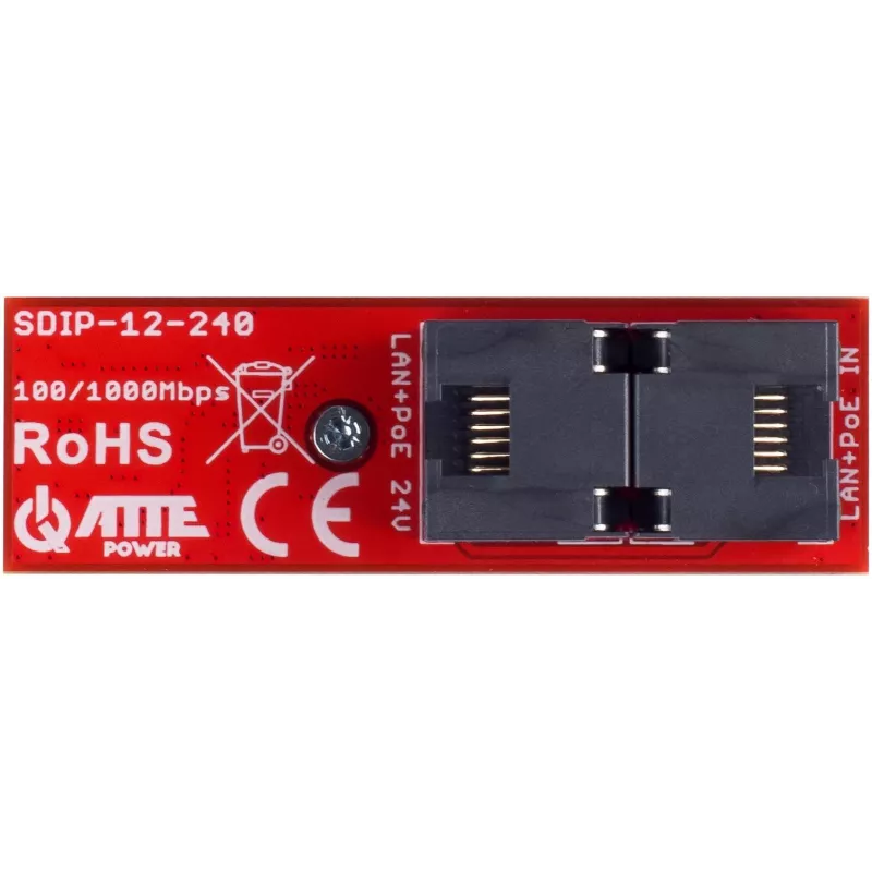 ATTE SDIP-12-240 Adaptador PoE+ 30W carril DIN Gigabit