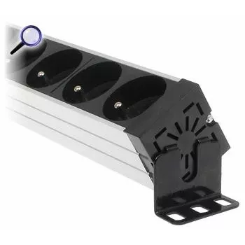 DELTA PD-7K/RACK Regleta de enchufes 7 tomas Schuko 1U montaje en rack 230V 10A 2300W cable 3m Negro
