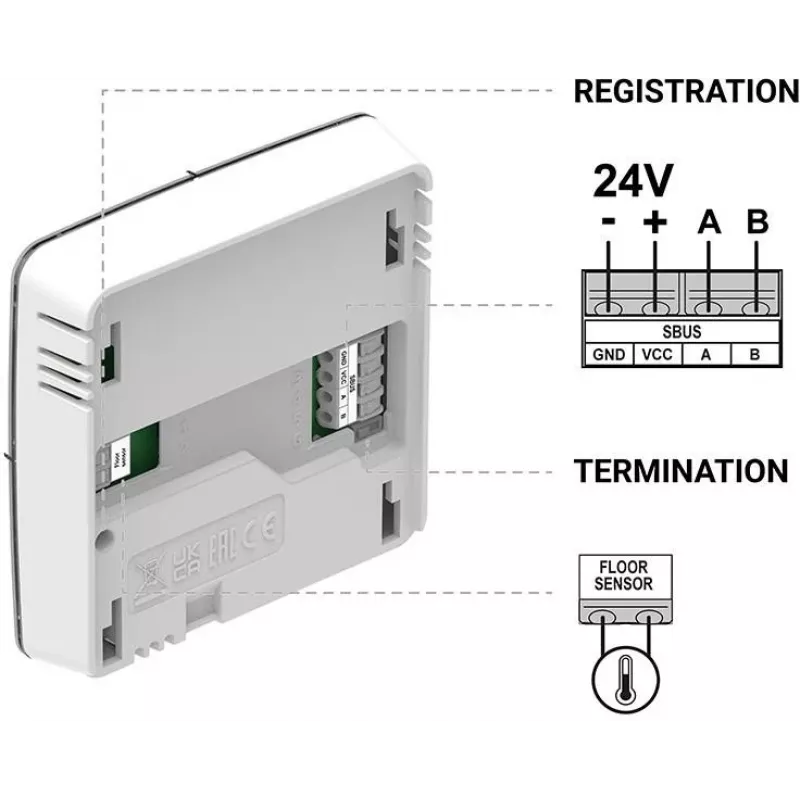 Termostato ambiente cableado R-S1 negro Tech Sterowniki