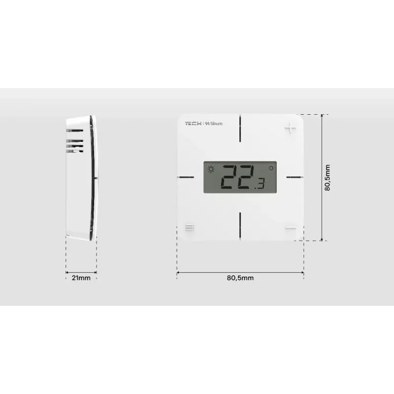 Termostato ambiente cableado R-S1 negro Tech Sterowniki