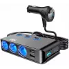 MBG Line HC67C adaptador divisor de mechero doble con 3 puertos USB-A, 120 W, negro