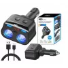 MBG Line HC69PD divisor de mechero de 3 vías con 2x USB-C PD 30W y 2x USB-A QC 3.0, indicador LED de voltaje, 180W