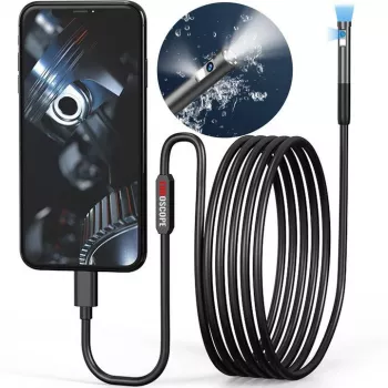 MBG endoscopio cámara de inspección de doble lente cable de 2 m 7 LEDs 2x Full HD Wi-Fi para iPhone Android