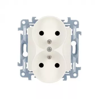 KONTAKT SIMON 10 módulo toma de corriente blanca 2x Type F con protección infantil bornes de tornillo 16A 250V