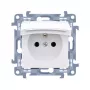 KONTAKT SIMON 10 módulo toma de corriente blanca 1x Z/U con tapa IP44 bornes de tornillo 16A 250V