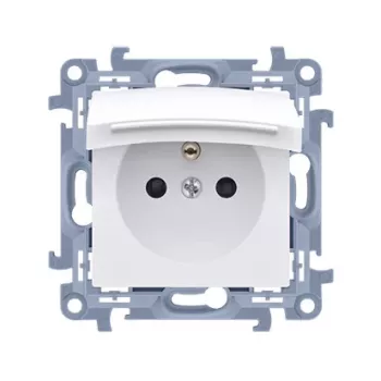 KONTAKT SIMON 10 toma de corriente individual con contacto de protección, blanca, IP44, bornes de tornillo, 16A 250V