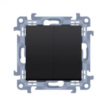 KONTAK-SIMON Simon 10 Pulsador 2x NA 10AX 250V bornes de tornillo negro mate
