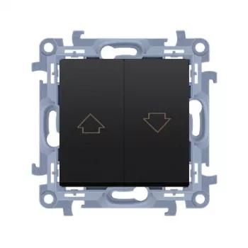 KONTAK-SIMON Kontakt Simon 10 Módulo negro mate Pulsador de persiana flecha bornes de tornillo 10A 250V