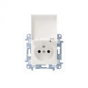 KONTAKT SIMON 10 Toma de 1 módulo blanca con tapa IP44 bornes de resorte 16A 250V