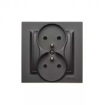 KONTAKT SIMON 10 Toma negro mate 16A 250V bornes de tornillo Type E