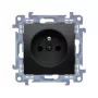 KONTAKT SIMON 10 Módulo negro mate Toma 1x Z/U con obturadores y conexiones rápidas 16A 250V