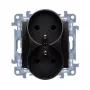 KONTAKT SIMON 10 Módulo 2x toma tipo F negro mate bornes de tornillo 16A 250V