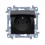 KONTAKT SIMON 10 Toma de 1 módulo negra mate con tapa IP44 bornes de resorte 16A 250V
