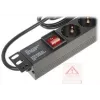 DELTA Regleta de 8 tomas Schuko L19/8, cable de 1,5m, negra