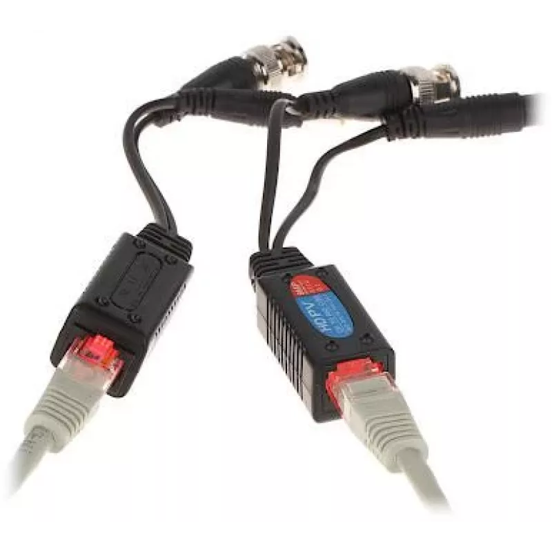 DELTA TR-1RJ-HD set de balun de vídeo pasivo (2 unidades) - 8MP 4K HD-CVI/HD-TVI/AHD/CVBS, BNC a RJ45, negro