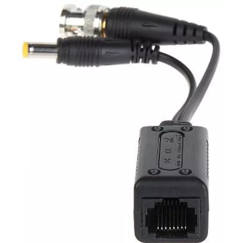 DELTA TR-1RJ-HD set de balun de vídeo pasivo (2 unidades) - 8MP 4K HD-CVI/HD-TVI/AHD/CVBS, BNC a RJ45, negro