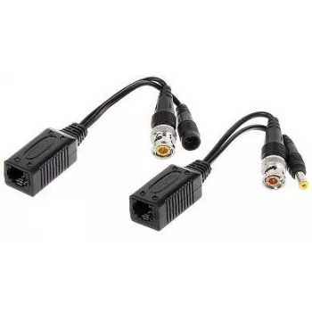 DELTA TR-1RJ-HD set de balun de vídeo pasivo (2 unidades) - 8MP 4K HD-CVI/HD-TVI/AHD/CVBS, BNC a RJ45, negro