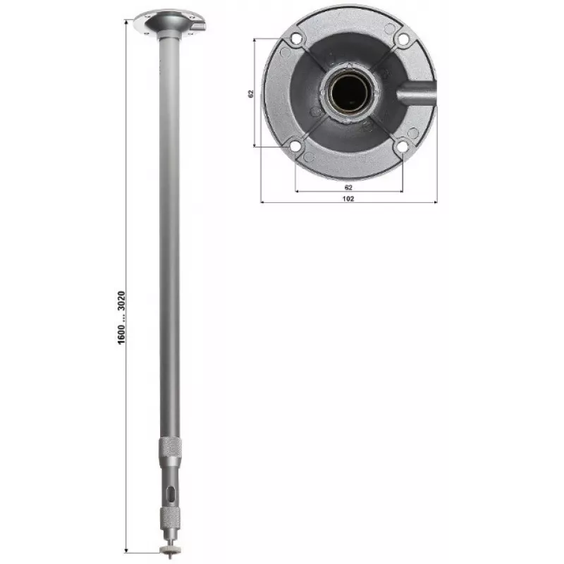 DELTA soporte de techo telescópico para cámara BR-150X300