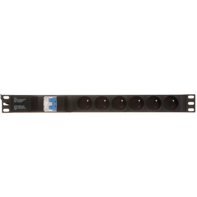 DELTA PD-6/R-2P regleta con protección contra sobretensiones 6 tomas cable de 2m negro