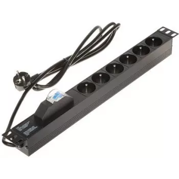 DELTA regleta de 6 tomas PD-6/R-1P negro 1,5m