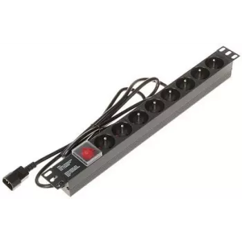 DELTA PD-8/R-IEC regleta de 8 tomas con protección contra sobretensiones 230V 10A negro