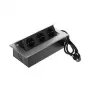DELTA FPS-3S/CABLE regleta de mueble con 3 tomas, cable de 1,5 m, negro