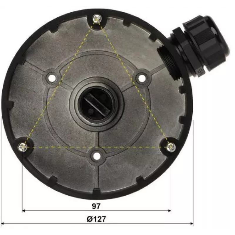 DELTA STG-1280ZJ-DM8(SCHWARZ) caja de conexiones para cámaras domo, negro, aleación de aluminio