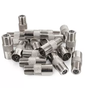 Spacetronik módulo conector coaxial F-Type / IEC - 100 uds. blanco