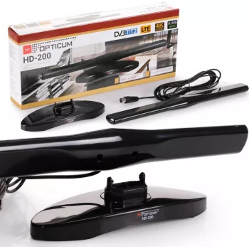 OPTICUM ANT0136 HD-200 Antena activa interior DVB-T2 negra