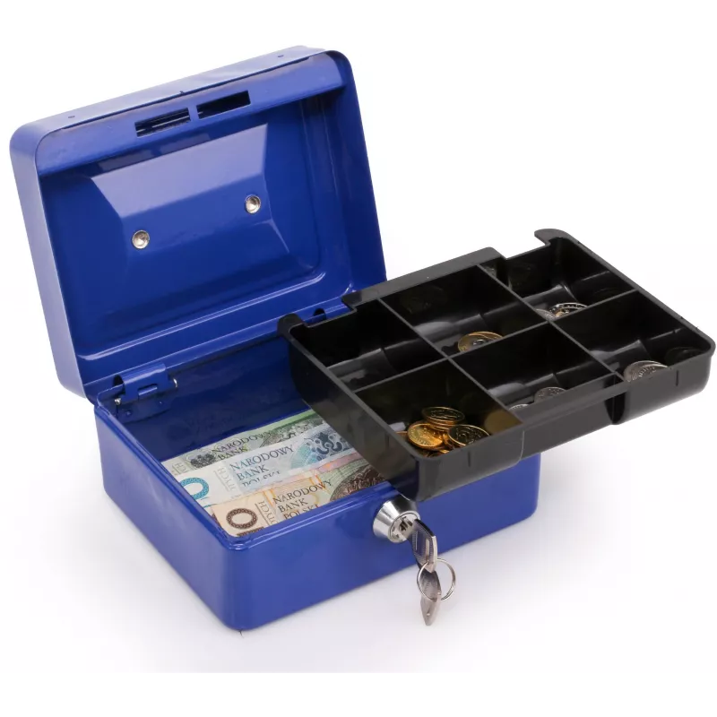 RED EAGLE BOX-150 Caja metálica para dinero con cerradura de cilindro, roja