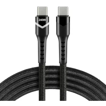 EVERACTIVE Cable USB-C a USB-C 2m 240W RGB LED negro CBB-2PDRS