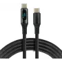 Cable USB-C a USB-C con pantalla LCD de potencia, 3m, 45W PD, negro