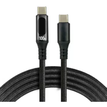 Cable USB-C a USB-C 2m 100W pantalla LCD de potencia everActive CBB-2PD5L