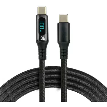 Cable USB-C a USB-C 2m 100W pantalla LCD de potencia everActive CBB-2PD5L