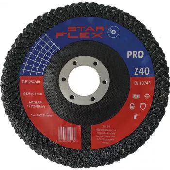 PSG Star Flex Disco de láminas 125x22,23 mm P40 corindón de circonio cónico tipo 29 TLP1252240
