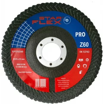 PSG Star Flex Disco de láminas 125x22,23mm P60 corindón de circonio para amoladora angular