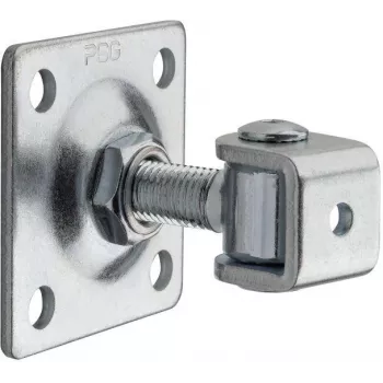PSG Bisagra ajustable para puerta 61.018.01 con placa 80x80x3mm - rosca M16 (ojo galvanizado)