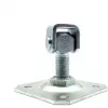 PSG Bisagra ajustable para soldar 61.019.01 con placa de montaje 100x100x4mm - rosca M20 (ojo galvanizado)